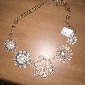 Pastel flower statement necklace